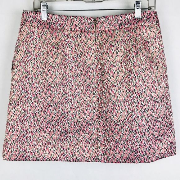 J. Crew Sparkly A-Line Pink Gold White Skirt - Picture 1 of 5